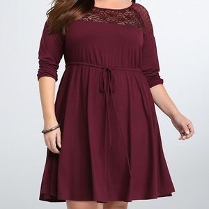 Torrid Size 2 Lace Inset Skater Dress